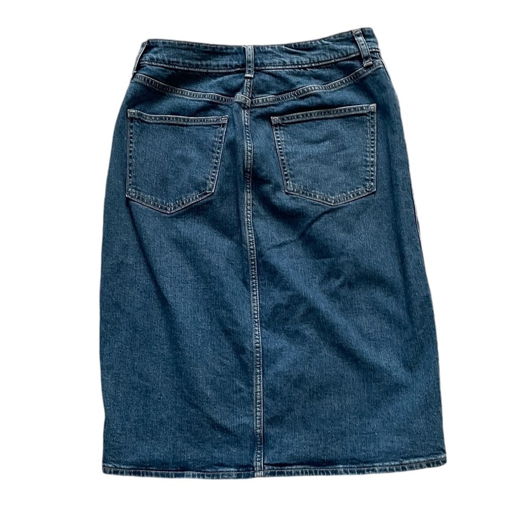 Higher High-Waisted Button-Fly Midi Jean Pencil Skirt Size 7/28 - Picture 3 of 6